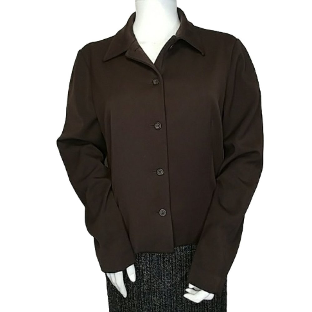 J. Crew Brown Business Casual Long Sleeve Blazer Lined Suit Jacket Size 10